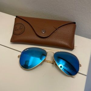 Ray-Ban blue metallic blue reflective aviators